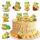 JAHEMU Tortendeko Drachen Kuchen Deko Geburtstag Dragon Cake Topper Mini Drachen Figuren Geschenke für Jungen und Mädchen Kindergeburtstag 7 Stück