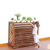 Air Conditioning Cover Wooden Air Conditioning Fence for Outdoor Appliances Plant Stand Mobile Air Conditioning Wood Protection Fence,110x50x85CM