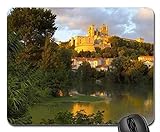 Mauspads, schönes französisches Schloss auf einem Hügel im Sonnenuntergang Mauspad, Mousepad (altes Mauspad)