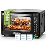 Stillstern Minibackofen mit Umluft (45L) DE Version, Pizza Ø32cm, NEU: CYCLONE PRO+ (Antihaftbeschichtung), 13 Programme, Auftauen&Warmhalten, 8h Timer, Rezeptheft, Mini Backofen Pizzaofen G