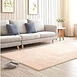 Ultra Soft Teppiche Einfache moderne Teppiche Sofa Couchtisch Bett der Maschine Waschen Haushalts Teppich für Wohnzimmer Schlafzimmer Bodenteppich,Beige,140x200cm