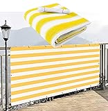 GZGLZDQ Balkon Sichtschutz mit Ösen, Zaun Deck Sichtschutz Abdeckung UV Sunblock Wind Kind Sicheren Schutz mit Kabelbindern (Color : Orange, Size : 90x150cm)