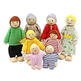 Wagoog 8 Puppenhaus Puppenfamilie Set für Kinder Puppenhaus Zubehör Geschenk