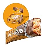 ahead ACHIEVE – Veganer Süßigkeiten Riegel – Salted Peanut Caramel Vegan – 16 x 35g – Keto Riegel mit zuckerfreier Schokolade – nur 5g Net Carbs pro Low Carb Süßigkeit