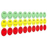 30 Bunte Smileys Magnete (10 gruene lachende Smileys / 10 gelbe neutrale Smileys / 10 rote traurige Smileys) / Durchmesser 3cm / z.B. Fuer Praesentationen, Schulungen, Projektarbeit, Unterricht..