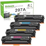 Aztech Kompatibel für HP 207A Tonerkartusche als Ersatz 207A 207X Color Laserjet Pro MFP M283fdw M255dw M255nw M282nw M283fdn 207 W2210A W2211A W2212A W2213A Toner (Schwarz Cyan Gelb Magenta, 4-Pack)
