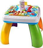 Fisher-Price DRH33 - Lernspaß Spieltisch, Lernspielzeug mit Lichtern, Sätzen und Liedern, mitwachsenden Spielstufen, Baby Spielzeug ab 6 Monaten (italienische Version)