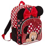 Disney Minnie Maus Mädchen Rucksack für Kinder Luxus Schultasche Kindergarten Rucksack Mittagessen Buch Tasche, schwarz/red, Einheitsgröße, Rucksack
