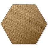 Wanddekoration natur Hexagons aus Holz Eiche / hdf wohnzimmer schlafzimmer (Holz Eiche, 4,5mm)