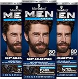 ‎Men Perfect Schwarzkopf Bart-Coloration 80 Dunkel -Braun, 3 x 30 ml