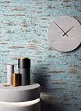NEWROOM Tapete Blau Vliestapete Beton - Betonoptik Industrial Braun Stein Zement Modern Loft Betontapete Betonwand inkl. Tapezier-Ratgeb