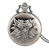 Antike tolle Majestät Stil Wild Lion Taschenuhr Retro Mode Anhänger Vintage Modern Brüllend Retro Herren Taschenuhr Kette, 80 cm lang