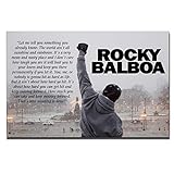 Rocky Balboa Leinwanddrucke Kunst Sprachmotivation Hoffnung Zitat Groß Kunstwerk Boxing Sylvester Stallone Grey Leinwand Poster Wohnzimmer Dekoration Wandkunst, Ungerahmt,60×90cm