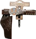 PARTY DISCOUNT J.G.Schrödel Gürtel Marshall, 1 Holster: Pistolengürtel aus Lederimitat und Metall für Spielzeugpistolen, Länge 135 cm, dunkelbraun (750 0128XL)