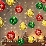 LED Weihnachtsbaum Kugel Lichter Weihnachtskugel Ornament Licht 10 Fuß 20 Glühbirnen Weihnachten Hängende Lichter Weihnachtsbaum Lichter Metallische Kugel Lichterkette für Außen Dekoration