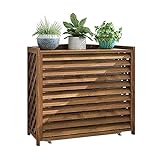 Air Conditioning Cover Wooden Flower Stand Outdoor Solid Wood Grid Air Conditioning Fence for Outdoor Appliances Corrosion Protection Decorative Screen Air,85x35x75CM