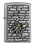Zippo Scorpion ON The Wall Emblem Benzinfeuerzeug, Messing, Edelstahloptik, 1 x 6 x 6 cm
