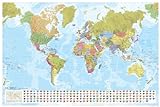 Weltkarte, Staaten der Erde mit Flaggen 1:35 Mio.: Die Welt - Staaten der Erde (politisch). Mit Gebirgsrelief, Tiefenschichten (Meer). Sämtl. Flaggen ... Laminiert (MAIRDUMONT Panoramen)