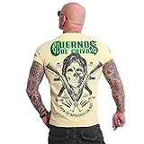 Yakuza Herren Cuernos De Chivo V02 T-Shirt, Pale Banana, L