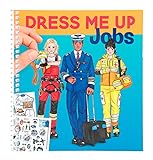 Depesche 11402 Malbuch mit Stickern, Dress Me Up Jobs, mit Berufen, ca. 18,6 x 17 x 1,3 cm