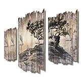 Kreative Feder Einsamer Baum Designer Wandgarderobe Flurgarderobe Wandpaneele 95 x 60 cm aus MDF DTGH052