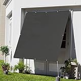 Markise Rechteckig 3x3,5M Wetterbeständiges UV-Schutz-Segeltuch Pergola inkl. Befestigungsseilen für Garten Balkon und Terrasse Pool Sand Dunkelgrau