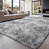 Sour Lemon Hochflor Teppich Grau Teppich Wohnzimmer 160x230 Waschbar Anti-Rutsch Extra Große Teppiche Schlafzimmer Flauschige Moderne Teppiche Matte Teppichen für S