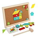 Steckpuzzles aus Holz | Brett mit geometrischen Puzzles aus Holz - Montessori Frühes Lernspielzeug für Kinder Weihnachten Geburtstagsgeschenk Nain