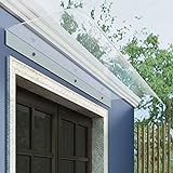 CENAP Vordach für Vordertür, Außenmarkise, unsichtbare Fenster-Regenschutzabdeckung, Türmarkisen-Überdachung, Gartenüberdachung, für Hintertür, Veranda, Fenster, Starke transparente Polycarbonat-A