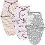 SaponinTree Baby Pucksack für Neugeborene, 3er Pack Baby Wickeldecke für Neugeborene von 0-6 Monate, Universal Verstellbare Schlafsack Decke für Säuglinge Babys Neugeborene