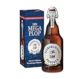 Flensburger Pilsener Mega Plop, Bier Flasche Einweg (1 X 2.0 L) Karton, Geschenkkarton, Biergeschenk
