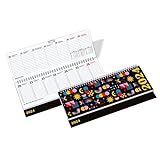Primus Print - Tischkalender 2024 quer - Wochenkalender Terminkalender Jahreskalender - verschiedene Designs (1, bunte Symbole)