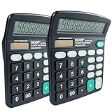 Nutabevr 2er-Pack 12 stelliger Taschenrechner mit Dual-Power (Solar und Batterie), büro und Home Style Calculator mit großem LCD-Display und empfindlicher Taste, für Schule, Büro, Zuhause, Geschäft