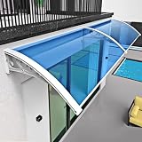 Vordach für die Haustür, Metall, für Fenster, Veranda, Garten, UV-Schutz, Regen, Schnee, Polycarbonat, Terrasse, Sonnenschutz, mit weißer Halterung, 61 x 248,9 cm, B
