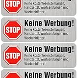 5 x Brandengel® STOP Keine Werbung! Edelstahl Optik extra Starke Folie - Sticker (Keine Werbung ! Keine kostenlosen Zeitungen, Handzettel, Wurfsendungen und Wochenblätter !) für den Briefkasten - 5S