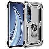 BestST Hülle für Xiaomi Mi 10/mi 10 pro, Ultra Stoßfest TPU PC Schutzhülle Panzer Design Anti Kratzer Drehbarer Ringhalter Benutzt als EIN Im Auto Telefonhalter Stand Handyhülle Case C