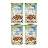 Food-United GOURMET GULASCHSUPPE 4x400ml Dose | herzhaft | pikant | aus Bayern von ZIMMERMANN | bayerische Spezialität | Rindergulasch-Suppe mit Gemü