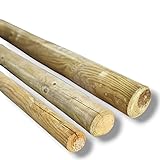 MyTimber® Zaunpfosten aus imprägniertem Holz KDI | Pfosten rund als Baumpfahl, Holzpalisade | ⌀ 6cm, 8cm 10cm (6 cm, 200 cm)
