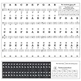 ANYTHLY Klavier Keyboard Noten Aufkleber ist für 49/54/61/88-Tasten-Anfänger und Kinder geeignet, um abnehmbare Klaviertasten-Aufkleber zu verwenden (schwarz)