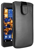 mumbi Echt Ledertasche kompatibel mit Nokia Lumia 630 / 635 Hülle Leder Tasche Case Wallet, schwarz