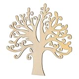 ULTNICE Holz Deko 10pcs Baum-Verschönerungen für DIY Handwerk/Dekoration (hölzerne Farbe)