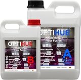 Optihue Epoxidharz Bodenbeschichtung Bodenfarbe 0,75Kg Betonfarbe 2 in 1 Garagenbodenfarbe 2K Epoxy Gießharz Epoxid Garage Werkstatt Keller universal Epoxi (RAL 3012 Beigerot)
