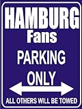 INDIGOS UG - Parking Only - Hamburg - Garage/Carport - Parkplatzschild 32x24 cm schwarz/Silber - Alu-Dibond - Folienbeschriftung