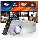 2024 Projektor, 4K-Unterstützung nativer 1080P HD-Projektor, tragbarer Projektor mit Zwei-Wege-Bluetooth, Projektor kompatibel mit HDMI/USB/Smartphone (tragbarer Projektor)