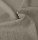 TOLKO 50cm Leinenstoff als Meterware | blickdichtes Leinen-Tuch für Kleider Hose Rock Bluse Shirt Hemd | Deko-Stoff für Vorhänge Gardinen Tischdecke Kissen Bettwäsche | 140cm breit (Taupe)