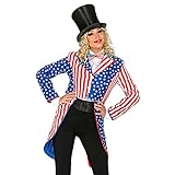 Widmann - USA Parade-Frack, für Damen, Garde-Uniform, Stars and Stripes, Amerikanische Flagge, Kostüm, Karneval, Mottoparty