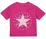 Baby Tshirt in Pink 0-36 Monate mit Druck T-Shirt mit Spruch Papas kleine Prinzessin Stern T-Shirt für Kleinkind 0, 1, 2, 3 J