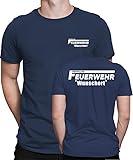 Peronalisiertes Feuerwehr Design beidseitig für jeden Anlass mit Wunschort und/oder mit Wunschname Freiwillige Feuerwehr T-Shirt Fun Shirt Herren Männer T-S