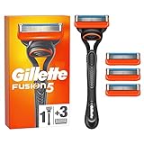 Gillette Fusion 5 Nassrasierer Herren, Rasierer + 4 Rasierklingen mit 5-fach Klinge, Vatertagsgeschenk