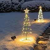 IOMOY Solar Lichterkette Aussen, Solarlampen mit 50 LED Lichter 4 Farben Weihnachtsbaum Solarlichterkette Deko Solarlampe für Außen Garten Balkon Weihnachten Party